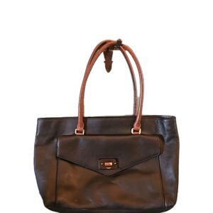 Kate Spade Post Street Halsey Large Saffiano Leather Black Tote Bag Snap Purse